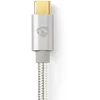 Nedis USB laidas | USB 3.2 Gen 1 | USB-C™ jungtis | | 4K@60Hz | 5 Gbps | Paauksuotas | 1,00 m | apvalus | Pintas / nailonas | Aliuminis | Pakavimas su Si