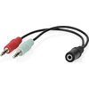 Kabelis Nedis 3.5mm na 2x 3.5mm 0,12 m Juodas (CAGB22160BK02)