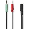 Kabelis Nedis 3.5mm na 2x 3.5mm 0,12 m Juodas (CAGB22160BK02)