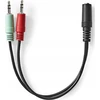 Kabelis Nedis 3.5mm na 2x 3.5mm 0,12 m Juodas (CAGB22160BK02)