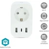 Nedis „SmartLife“ išmanusis „Wi-Fi“ kištukas | Galios matuoklis | 3680 W | F tipas (CEE 7/7) / 1 x USB-C™ / 2 x USB | 0–55 °C | „Android™“ / „iOS“ | Balta | 1 vnt.