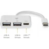 Nedis USB HUB Nedis CCGB64785WT01 USB 2.0 Type-C šakotuvai ir šakotuvai 5000 Mbit/s Balta