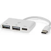 Nedis USB HUB Nedis CCGB64785WT01 USB 2.0 Type-C šakotuvai ir šakotuvai 5000 Mbit/s Balta