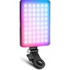 Neewer LED RGB 5W asmenukių vaizdo įrašų lempa + telefono klipsai su 1/4 colio ISO „Bluetooth“ ryšiu / VL67C