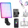 Neewer LED RGB 5W asmenukių vaizdo įrašų lempa + telefono klipsai su 1/4 colio ISO „Bluetooth“ ryšiu / VL67C