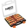 Neo 9 vnt. VDE atsuktuvų rinkinys: 0,6*3*100, 0,8*4*100, 1,0*5,5*125, 1,2*6,5*150, 1,6*8*175, PH0*3*60 mm, PH1*4,5*80 mm, PH2*6*100