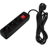 Przedłużacz Prailginimo laidas 3 m, 3 x 1,5 mm2, 3G, juodas, ĮJUNGTA/IŠJUNGTA