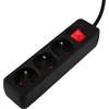 Przedłużacz Prailginimo laidas 3 m, 3 x 1,5 mm2, 3G, juodas, ĮJUNGTA/IŠJUNGTA