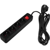 Przedłużacz Prailginimo laidas 3 m, 3 x 1,5 mm2, 4G, juodas, ĮJUNGTA/IŠJUNGTA