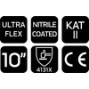 Rękawice „Ultraflex“ darbo pirštinės, nailono ir spandekso mišinys, polinitrilo danga (putplastis), 4131X, 10 dydis