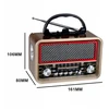 Nešiojama retro FM radijo antena su saulės energija varoma „Bluetooth“ ir baterijomis, USB-C antena virtuvei