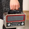 Nešiojama retro FM radijo antena su saulės energija varoma „Bluetooth“ ir baterijomis, USB-C antena virtuvei