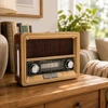 Nešiojamas retro radijas „EcoBox“ Netta su saulės baterija (Ecobox)