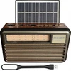 Nešiojamasis radijas LTC PS Liwa Retro su saulės baterija (MK-193BT), FM, Bluetooth, USB, SD, AUX, USB lempa, pilkas