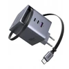 Ugreen 65828 Nexode 100W GaN įkroviklis su ištraukiamu USB-C kabeliu