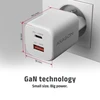 Nešiojamojo kompiuterio maitinimo adapteris Axagon GaN kroviklis jungiama į tinklą 100W, USB-A + USB-C, PD3.0/PPS/QC4+/SFC2.0/Apple, balta (ACU-PQ100W)