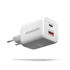 Nešiojamojo kompiuterio maitinimo adapteris Axagon GaN kroviklis jungiama į tinklą 100W, USB-A + USB-C, PD3.0/PPS/QC4+/SFC2.0/Apple, balta (ACU-PQ100W)