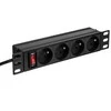 NETRACK 125-10-01 Netrack maitinimo paskirstymo blokas 10 1U, 230V/16A, 4xE, ALU