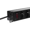 NETRACK 125-10-01 Netrack maitinimo paskirstymo blokas 10 1U, 230V/16A, 4xE, ALU