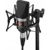 Neumann TLM 102 MT studijinis rinkinys - didelės diafragmos kondensatorinis mikrofonas su amortizuojančiu laikikliu, juodas
