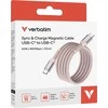 „Verbatim“ magnetinis sinchronizavimo ir įkrovimo laidas USB-C į USB-C, 60 W, 120 cm, Rožinė