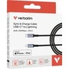 „Verbatim“ sinchronizavimo ir įkrovimo laidas USB-C į „Lightning“ 120 cm Juodas