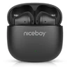 Carruzzo Niceboy Beans 4 POP juoda / Ausinės belaidės su mikrofonu / Bluetooth 5.4 / IPX4 / etui ładujące