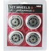 Nils Extreme PU 64x24 82A baltos (4 vnt.) + ABEC- 7 (8 vnt.) rinkinys (16- 32- 007)