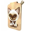 Dėklas Nimmy New Big-Eye Cute Pets 2.0 magnetinė piniginė katėms su telefono laikikliu - ruda