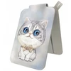Dėklas Nimmy New Big-Eye Cute Pets 2.0 magnetinė piniginė katėms su telefono laikikliu - pilka