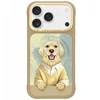 „Nimmy Gentle Pets“ serijos šunims skirtas „MagSafe“ dėklas, skirtas „iPhone 17 Pro“ – ruda