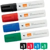 Nobo Nobo Glide whiteboard marker bred skrå spids 10 mm hurtigttørrende blæk, pakke/4 stk. Assorteret