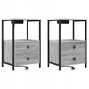 Šalia lovos spintelė 2 pcs Pilkas Sonoma 40 x 31 x 60 cm