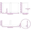 Kavos staliuko kojelės, T formos, 2 vnt., 70x25x(42-43)cm