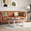 Kavos staliuko kojelės, 2 vnt., baltos, 60x25x(42-43) cm, plienas