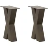 Kavos staliuko kojelės, X formos, 2 vnt., natūralus plienas, 28x(42-43) cm, plienas