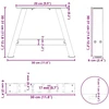 Kavos staliuko kojelės, A formos, 2 vnt., 30x(30-31) cm, plienas