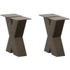 Kavos staliuko kojelės, X formos, 2 vnt., natūralus plienas, 30x(30-31) cm, plienas
