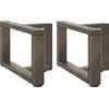 Kavos staliuko kojelės, 2 vnt., juodos, 40x25x(30-31) cm, plienas, T formos