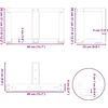 Kavos staliuko kojelės, 2 vnt., juodos, 40x25x(30-31) cm, plienas, T formos