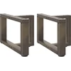 Kavos staliuko kojelės, T formos, 2 vnt., juodos, 50x25x(30-31) cm, plienas