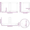 Kavos staliuko kojelės, T formos, 2 vnt., juodos, 50x25x(30-31) cm, plienas