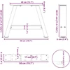 Kavos staliuko kojelės, A formos, 2 vnt., 50x(30-31) cm, plienas