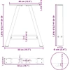 Kavos staliuko kojelės, A formos, 2 vnt., 50x(42-43) cm, plienas