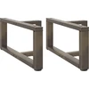 Kavos staliuko kojelės, 2 vnt., juodos, 70x25x(30-31) cm, plienas