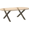 Kavos staliuko kojelės, X formos, 2 vnt., natūralus plienas, 70x(42-43) cm, plienas