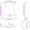 Valgomojo stalo kojelės, A formos, 2 vnt., 80x(72-73) cm, plienas