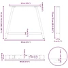 Valgomojo stalo kojelės, A formos, 2 vnt., 90x(72-73) cm, plienas
