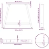 Valgomojo stalo kojelės, 2 vnt., baltos, 100x(72-73) cm, plienas, A formos