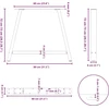 Valgomojo stalo kojelės, 2 vnt., baltos, 90x(72-73) cm, plienas, A formos